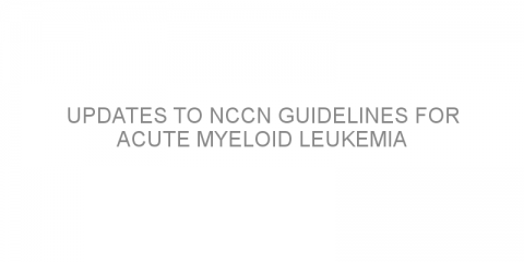 Updates to NCCN guidelines for acute myeloid leukemia