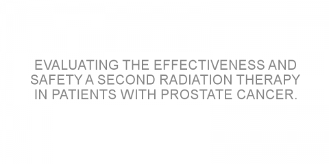 Evaluating the effectiveness and safety a second radiation therapy in patients with prostate cancer.