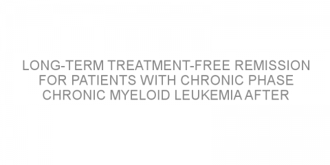 Long-term treatment-free remission for patients with chronic phase chronic myeloid leukemia after second line nilotinib treatment 