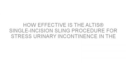How effective is the Altis® single-incision sling procedure for stress urinary incontinence in the long-term?