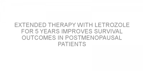 Extended therapy with letrozole for 5 years improves survival outcomes in postmenopausal patients with hormone positive early-stage breast cancer.