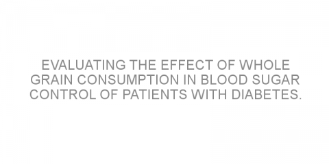 Evaluating the effect of whole grain consumption in blood sugar control of patients with diabetes.