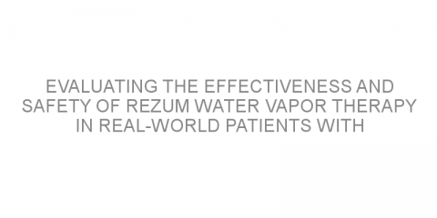Evaluating the effectiveness and safety of Rezum water vapor therapy in real-world patients with benign prostatic hyperplasia.