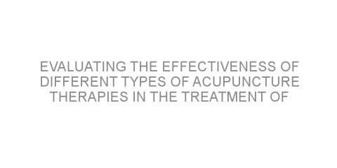 Evaluating the effectiveness of different types of acupuncture therapies in the treatment of rheumatoid arthritis.