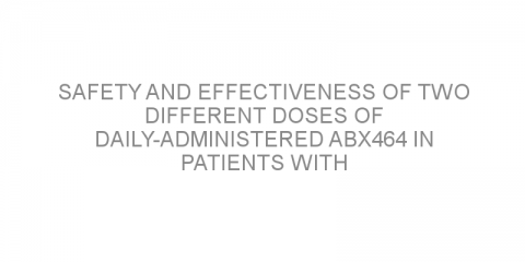 Safety and effectiveness of two different doses of daily-administered ABX464 in patients with unresponsive rheumatoid arthritis.