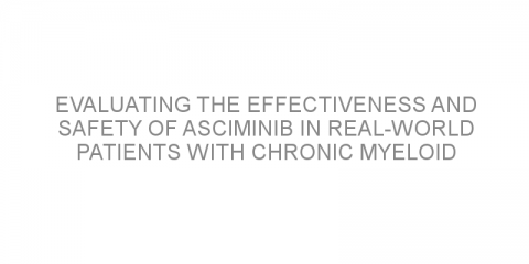 Evaluating the effectiveness and safety of asciminib in real-world patients with chronic myeloid leukemia previously treated with ponatinib.