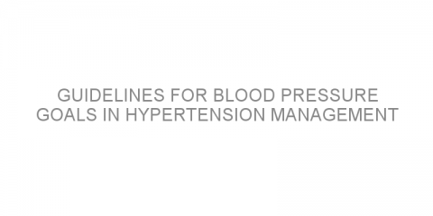 Guidelines for blood pressure goals in hypertension management