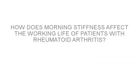 How does morning stiffness affect the working life of patients with rheumatoid arthritis?