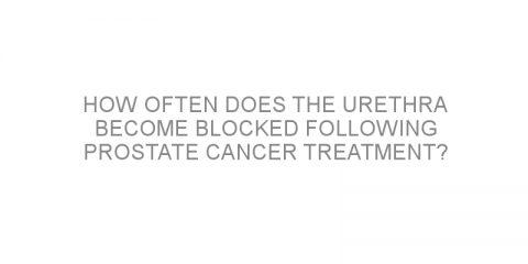 How often does the urethra become blocked following prostate cancer treatment?