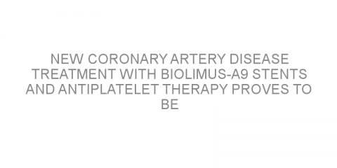 New coronary artery disease treatment with Biolimus-A9 stents and antiplatelet therapy proves to be safe and effective