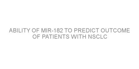 Ability of miR-182 to predict outcome of patients with NSCLC