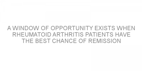 A window of opportunity exists when rheumatoid arthritis patients have the best chance of remission