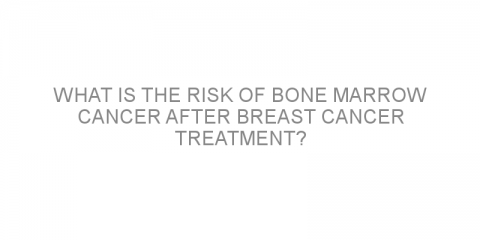 What is the risk of bone marrow cancer after breast cancer treatment?